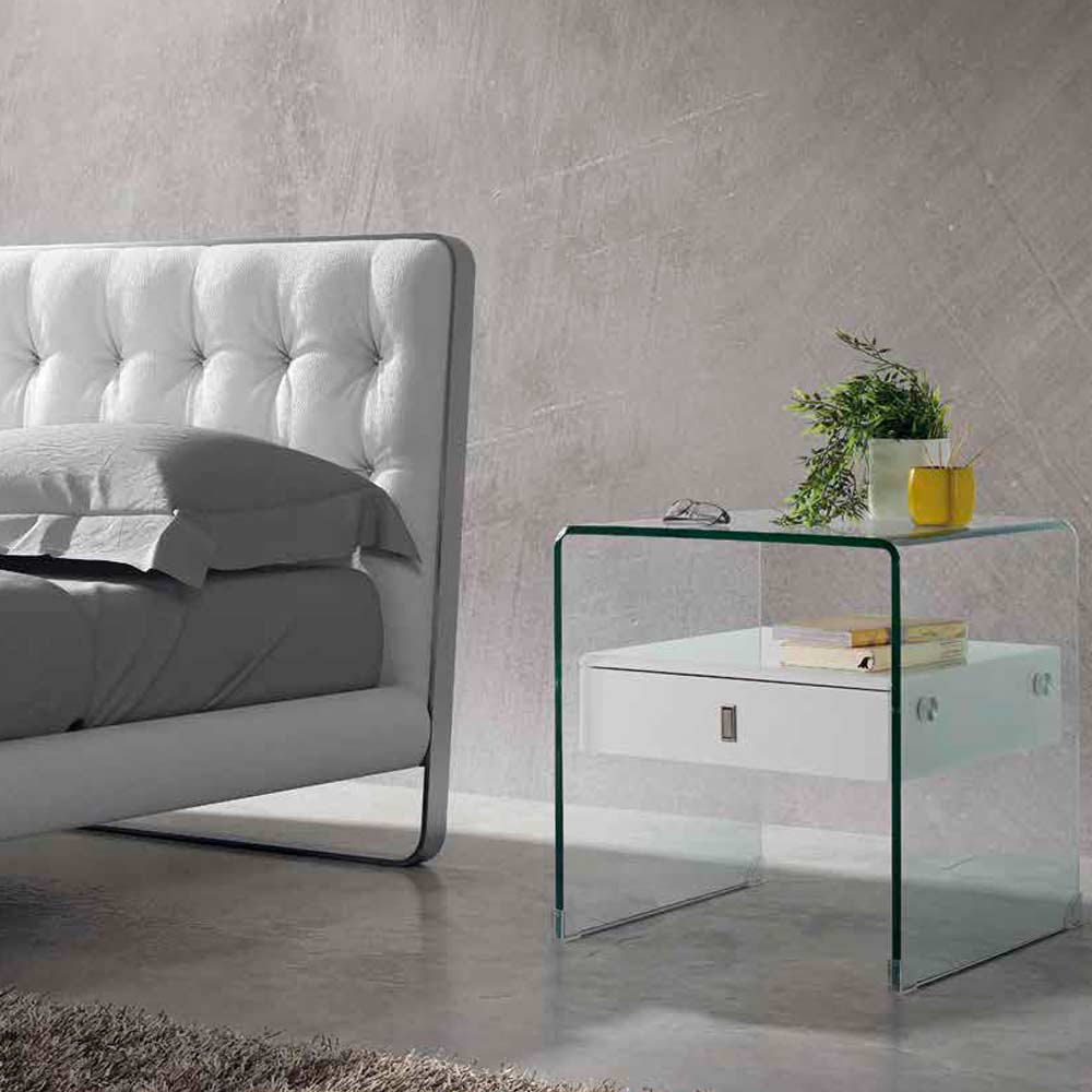 Mesa de cristal y MDF